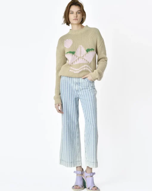 La Piscine Paris Jean rayé et blanc Adriano Goldschmied*Femme Bas Femme|Jeans