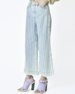La Piscine Paris Jean rayé et blanc Adriano Goldschmied*Femme Bas Femme|Jeans