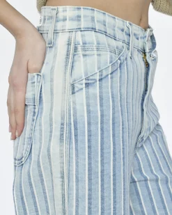 La Piscine Paris Jean rayé et blanc Adriano Goldschmied*Femme Bas Femme|Jeans