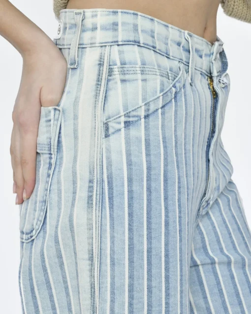 La Piscine Paris Jean rayé et blanc Adriano Goldschmied*Femme Bas Femme|Jeans