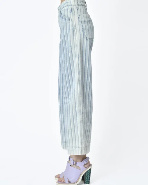 La Piscine Paris Jean rayé et blanc Adriano Goldschmied*Femme Bas Femme|Jeans