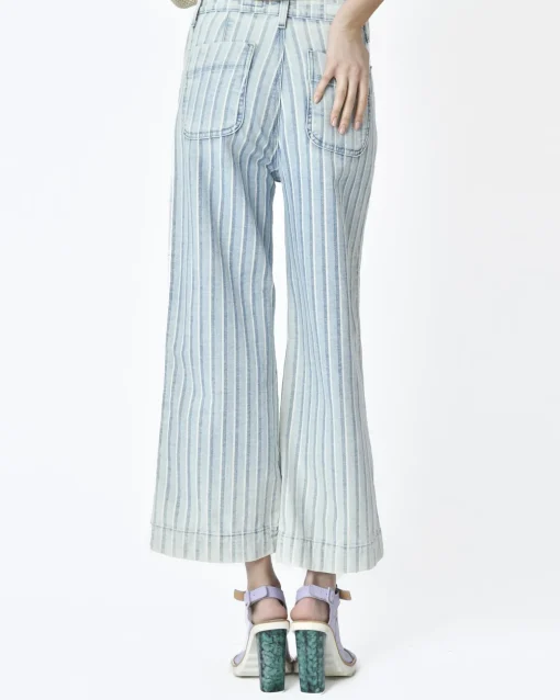 La Piscine Paris Jean rayé et blanc Adriano Goldschmied*Femme Bas Femme|Jeans