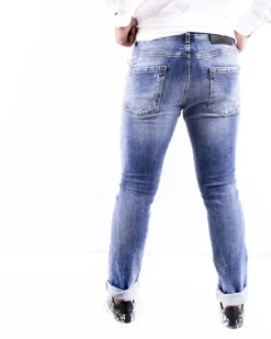 La Piscine Paris Jean skinny en coton effet dechiré John Richmond*Homme Jeans