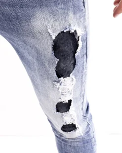 La Piscine Paris Jean skinny en coton effet dechiré John Richmond*Homme Jeans