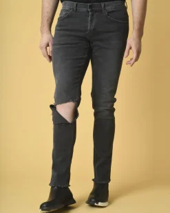 La Piscine Paris Jean skinny en coton à déchirure Dondup*Homme Jeans