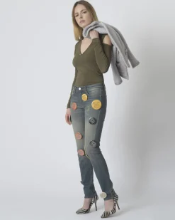 La Piscine Paris Jean slim à pins fantaisie Each Other*Femme Jeans