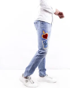 La Piscine Paris Jean slim en coton à patch Each Other*Homme Jeans
