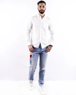 La Piscine Paris Jean slim en coton à patch Each Other*Homme Jeans