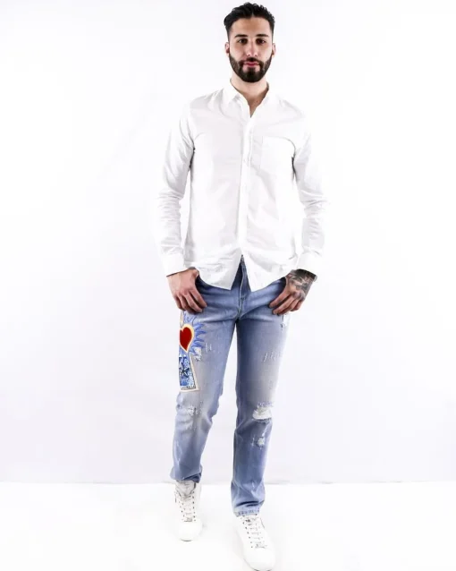 La Piscine Paris Jean slim en coton à patch Each Other*Homme Jeans