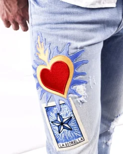 La Piscine Paris Jean slim en coton à patch Each Other*Homme Jeans