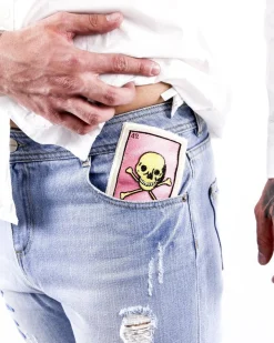La Piscine Paris Jean slim en coton à patch Each Other*Homme Jeans