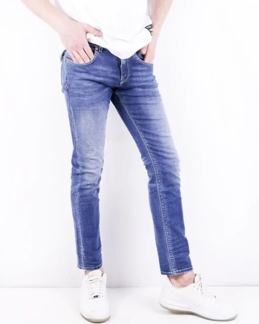 La Piscine Paris Jean slim en coton délavé à déchirure 3D*Homme Jeans