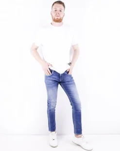 La Piscine Paris Jean slim en coton délavé à déchirure 3D*Homme Jeans