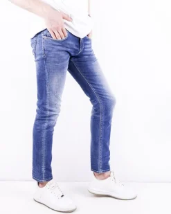 La Piscine Paris Jean slim en coton délavé à déchirure 3D*Homme Jeans