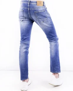 La Piscine Paris Jean slim en coton délavé à déchirure 3D*Homme Jeans