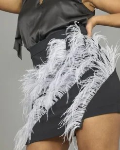 La Piscine Paris Jupe asymétrique à détails plumes Isabelle Blanche*Femme Jupes