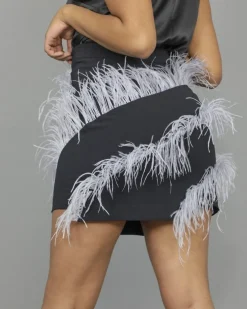 La Piscine Paris Jupe asymétrique à détails plumes Isabelle Blanche*Femme Jupes