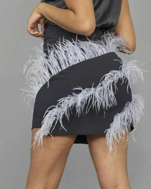 La Piscine Paris Jupe asymétrique à détails plumes Isabelle Blanche*Femme Jupes