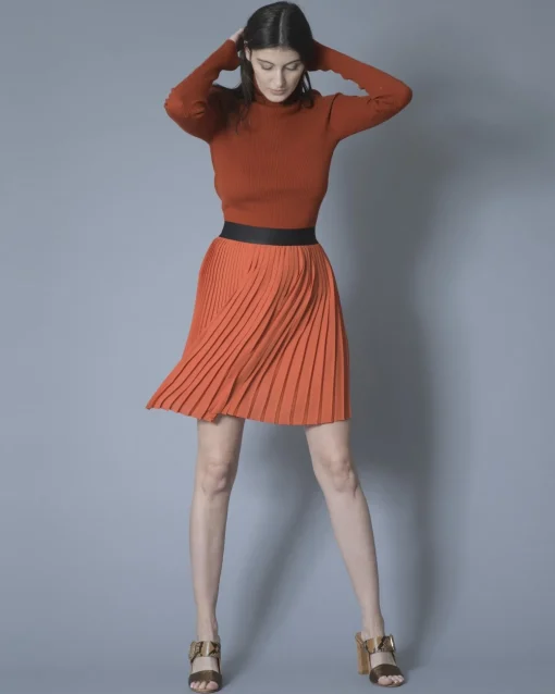La Piscine Paris Jupe asymétrique en crêpe plissée Nude*Femme Jupes