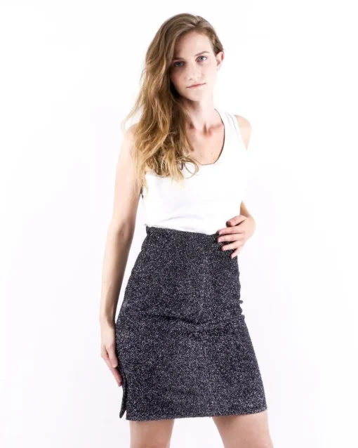 La Piscine Paris Jupe crayon en lurex argent Momoni*Femme Jupes