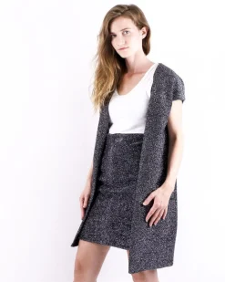 La Piscine Paris Jupe crayon en lurex argent Momoni*Femme Jupes