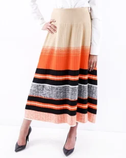 La Piscine Paris Jupe longue plissé rayée Sportmax*Femme Jupes
