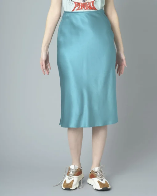 La Piscine Paris Jupe midi en satin Pinko*Femme Jupes