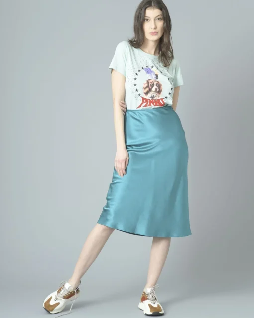 La Piscine Paris Jupe midi en satin Pinko*Femme Jupes