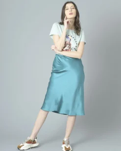La Piscine Paris Jupe midi en satin Pinko*Femme Jupes