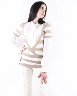 La Piscine Paris Maille en coton bicolore rayé Trovata*Femme Pulls & Cardigans