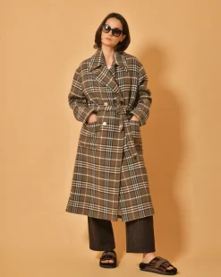 La Piscine Paris Manteau à carreaux en laine mélangée Chloé Stora*Femme Manteaux