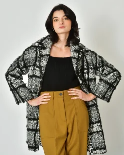 La Piscine Paris Manteau à carreaux et blanc Mouche*Femme Manteaux