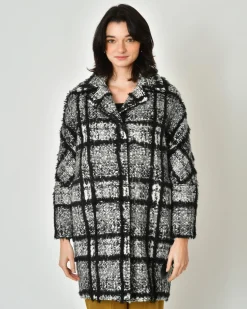 La Piscine Paris Manteau à carreaux et blanc Mouche*Femme Manteaux