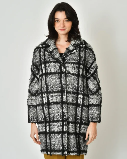 La Piscine Paris Manteau à carreaux et blanc Mouche*Femme Manteaux