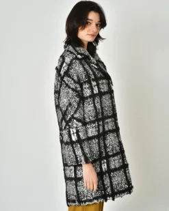 La Piscine Paris Manteau à carreaux et blanc Mouche*Femme Manteaux