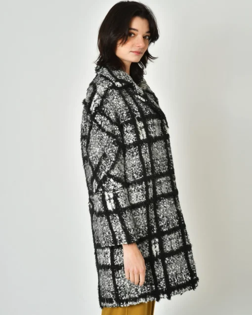 La Piscine Paris Manteau à carreaux et blanc Mouche*Femme Manteaux