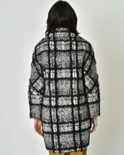 La Piscine Paris Manteau à carreaux et blanc Mouche*Femme Manteaux