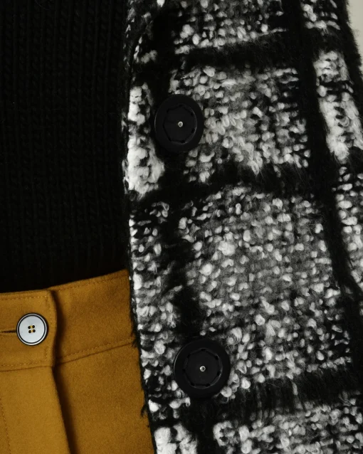 La Piscine Paris Manteau à carreaux et blanc Mouche*Femme Manteaux