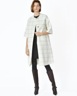 La Piscine Paris Manteau à carreaux gris Sorelle Secli*Femme Manteaux