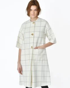 La Piscine Paris Manteau à carreaux gris Sorelle Secli*Femme Manteaux