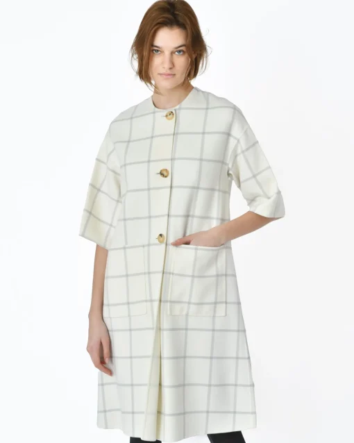La Piscine Paris Manteau à carreaux gris Sorelle Secli*Femme Manteaux