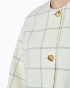 La Piscine Paris Manteau à carreaux gris Sorelle Secli*Femme Manteaux