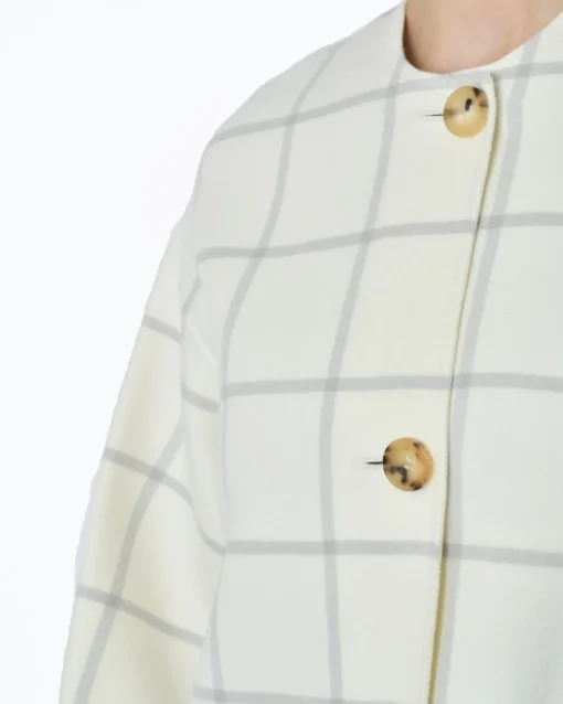 La Piscine Paris Manteau à carreaux gris Sorelle Secli*Femme Manteaux