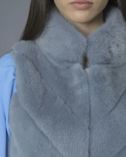 La Piscine Paris Manteau sans manches en fourrure Vison et en laine mélangée manzoni 24*Femme Manteaux