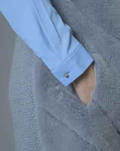 La Piscine Paris Manteau sans manches en fourrure Vison et en laine mélangée manzoni 24*Femme Manteaux
