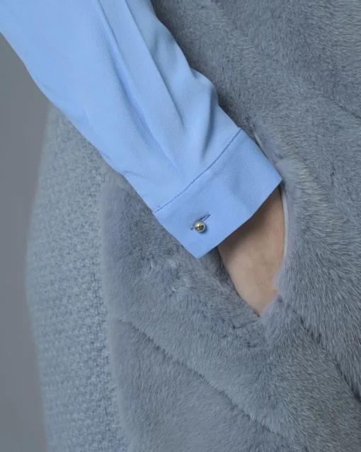 La Piscine Paris Manteau sans manches en fourrure Vison et en laine mélangée manzoni 24*Femme Manteaux