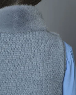 La Piscine Paris Manteau sans manches en fourrure Vison et en laine mélangée manzoni 24*Femme Manteaux