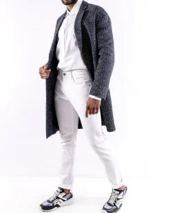 La Piscine Paris Manteau en coton à motifs blanc Ly Adams*Homme Manteaux