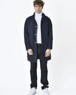 La Piscine Paris Manteau en coton navy Breuer*Homme Manteaux