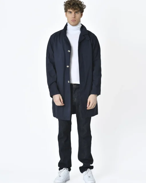La Piscine Paris Manteau en coton navy Breuer*Homme Manteaux